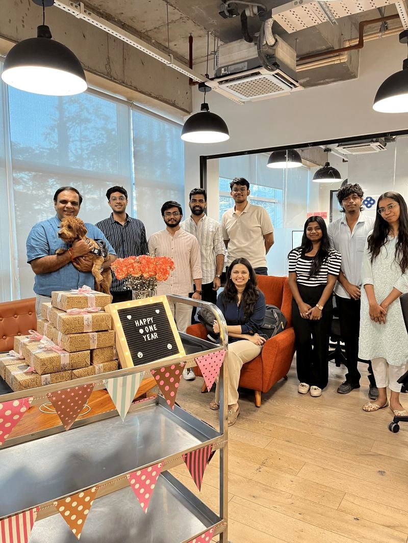 Hand-painted canvases made by the Athena team at an office art session